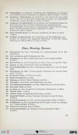 Zinn, Messing, Bronze (Nr. 251-404)