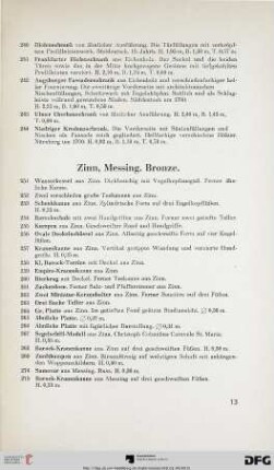Zinn, Messing, Bronze (Nr. 251-404)