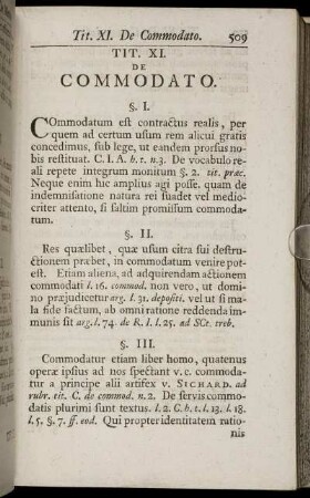 Tit. XI. De Commodato. - Tit. XX. De Contractu Chirographario.