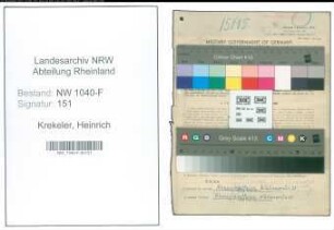 Entnazifizierung Heinrich Krekeler , geb. 10.07.1911 (Sparkassenangestellter)