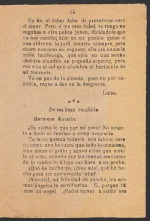 De un beso recibido.