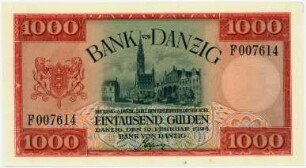 Geldschein, 1.000 Danziger Gulden, 10.2.1924