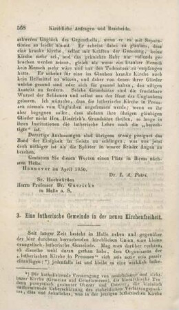 568-571 Eine lutherische Gemeinde in der neuen Kirchenfreiheit