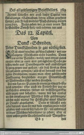 Das 12. Capitel. Von Danck-Schreiben