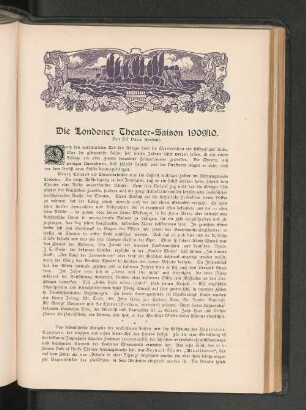 Die Londoner Theater-Saison 1909/10