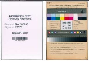 Entnazifizierung Wolf Baersch, geb. 20.10.1899 (Mechaniker)