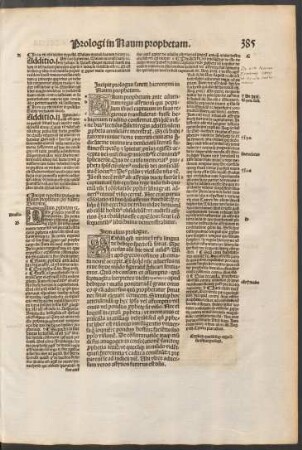 Incipit prologus sancti hieronymi in Naum prophetam.