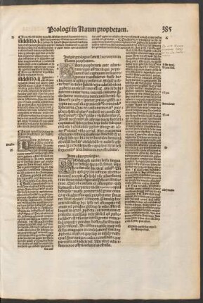 Incipit prologus sancti hieronymi in Naum prophetam.