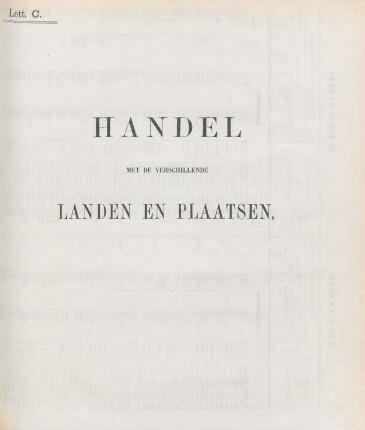 Lett. C. Handel met de verschillende landen en plaatsen