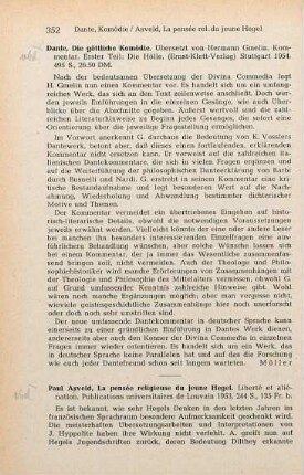 352 [Rezension] Dante, Die göttliche Komödie; 1. Teil, Kommentar