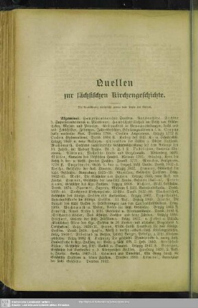 Quellen zur sächsischen Kirchengeschichte