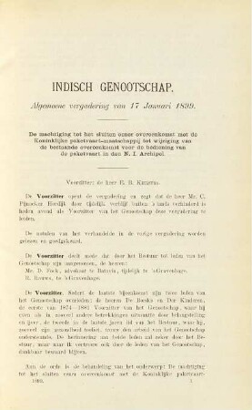 Algemeene vergadering van 17 Januari 1899