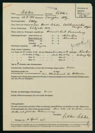 Fragebogen (12.04.1935)