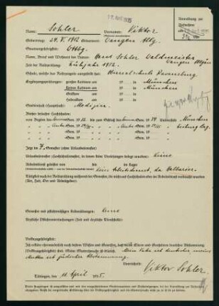Fragebogen (12.04.1935)