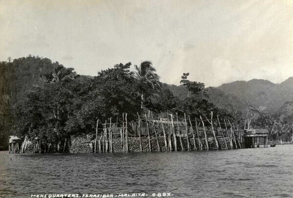 "Men's quarters on Ferasiboa, island off Nore fou"