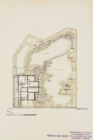 Garten, Berlin-Grunewald: Gartenplan 1:100