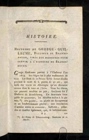 5-162, Histoire De George - Guillaume, Electeur De Brandebourg, ...