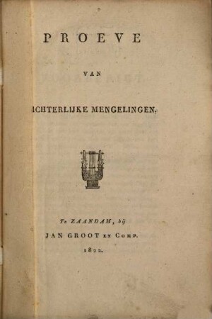 Proeve van dichterlijke mengelingen