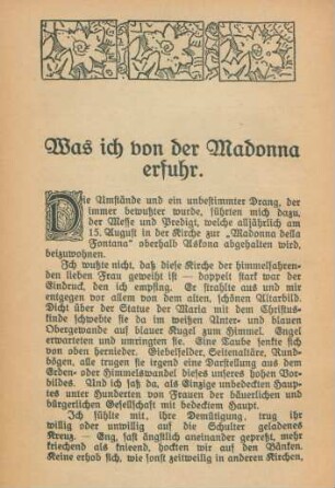 Was ich von der Madonna erfuhr