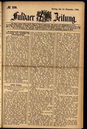 Ausgabe vom Freitag, den 10. November 1882.