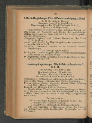 Lübeck-Magdeburger Eilschiffahrtsvereinigung, Lübeck: