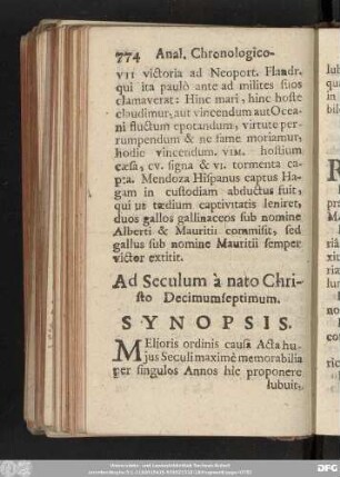 Ad Seculum à nato Christo Decimumseptimum.
