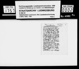 Kollektaneen des Pfarrers Köhler aus Marschalkenzimmern zur Beschreibung und Geschichte von Waldenstein