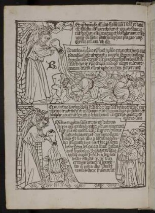 (1) Engel bei der Ausgießung der vierten Schale (Apc. XVI, 8-9); Engel bei der Ausgießung der fünften Schale (Apc. XVI, 10-11)