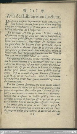 Avis des Libraires au Lecteur