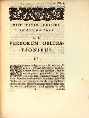 Disp. iur. inaug. de verborum obligationibus