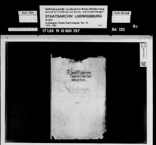 Rechnung des Amts Tannenburg