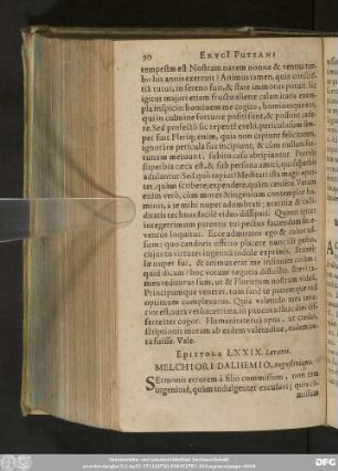 Epistola LXXIX. Lovanii. Melchiori Dalhemio, Augustiniano.