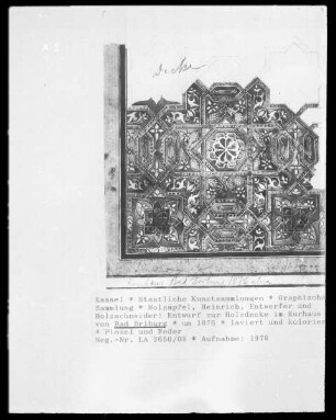 Entwurf zur Holzdecke im Kurhaus von Bad Driburg