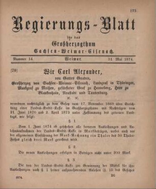 Nr. 14 : 31. Mai 1874