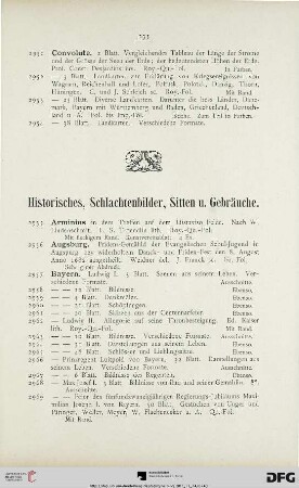 Historisches, Schlachtenbilder, Sitten u. Gebräuche (Nr. 2955-3080)