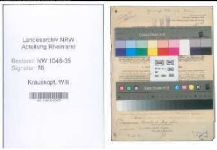 Entnazifizierung Willi Krauskopf , geb. 08.07.1912 (Vertreter)