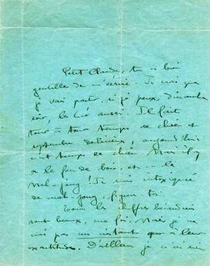 Korrespondenz von Colette an Unbekannt
