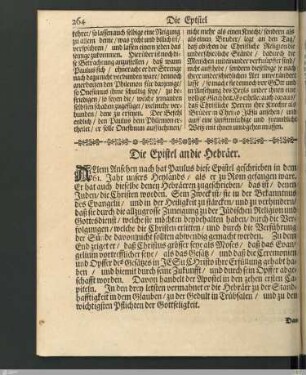 Die Epistel an die Hebräer.