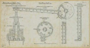 Rechter Flankenturm: Keller- und Erdgeschoss, Hohlräume, Grabenwand, rechte Flanke; 1:200