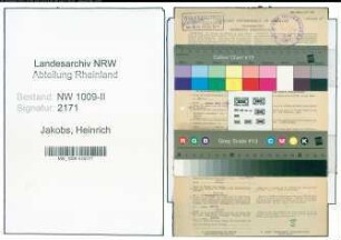 Entnazifizierung Heinrich Jakobs , geb. 24.04.1907 (Friseur)