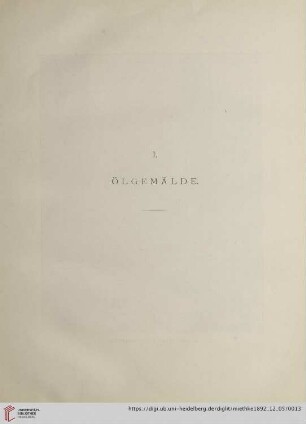 I. Ölgemälde (Nr. 1-31)