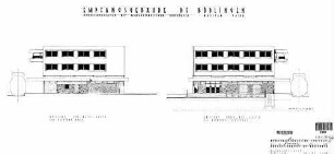 Böblingen: Giebelansicht Süd-West- und Nord-Ostseite Empfangsgeb.
