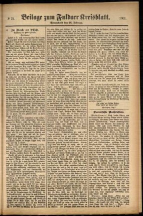 Zweite Ausgabe vom Samstag, den 16. Februar 1901.