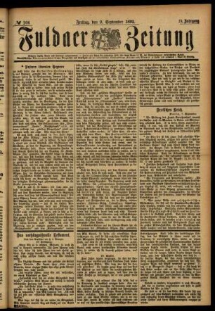 Ausgabe vom Freitag, den 09. September 1892.