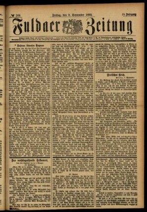 Ausgabe vom Freitag, den 09. September 1892.