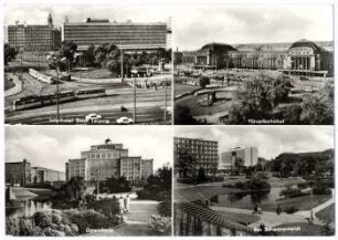 Messestadt Leipzig: Interhotel Stadt Leipzig; Hauptbahnhof; Opernhaus; am Schwanenteich