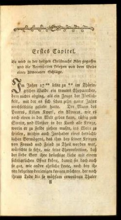 Erstes Capitel. - Zehntes Capitel.