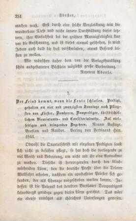 354-357 [Rezension] Förster, Heinrich, Der Feind kommt, wenn die Leute schlafen