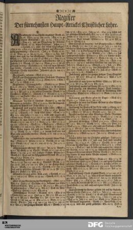 Register Der fürnehmsten Haupt-Artickel Christlicher Lehre.