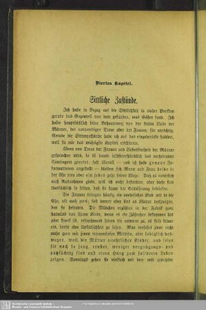 Viertes Kapitel. Sittliche Zustände